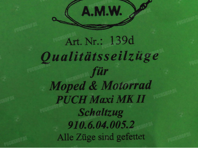 Cable Puch Maxi MK2 shifter cable A.M.W.